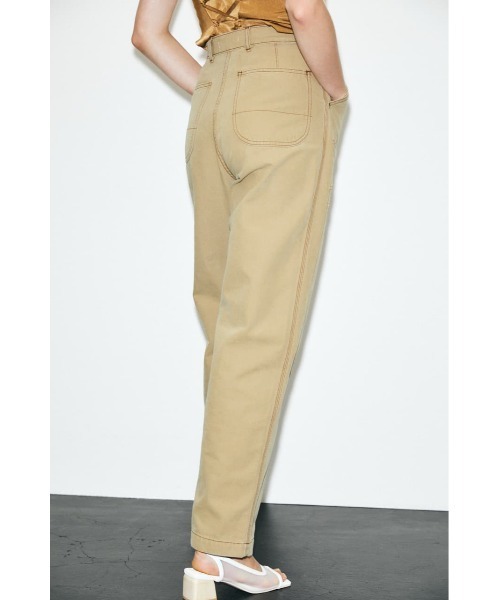 MOUSSY（マウジー）の「HW DOUBLE KNEE LOOSE STRAIGHT（デニムパンツ・レディース・ベージュ/ブラック・0/1/2）」の7枚目の写真