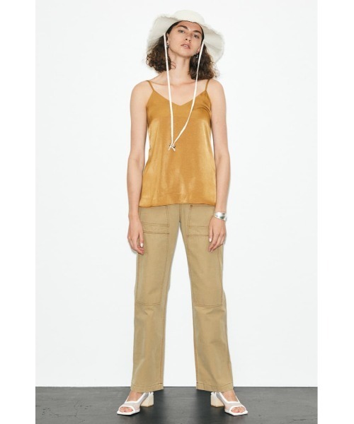 MOUSSY（マウジー）の「HW DOUBLE KNEE LOOSE STRAIGHT（デニムパンツ・レディース・ベージュ/ブラック・0/1/2）」の8枚目の写真