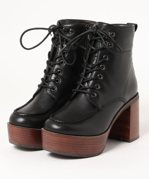 あしながおじさん（アシナガオジサン）の「厚底レースアップブーツ　-1310173（ブーツ・レディース・ブラック/ブラウン/アイボリー・22.5cm/23.5cm/24.5cm/23.0cm/24.0cm）」の5枚目の写真