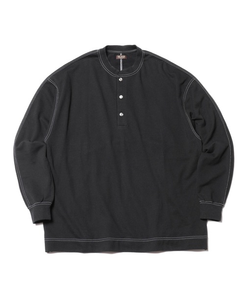 MR.OLIVE(ミスターオリーブ)の「ファインコットン スウェット / スプリットラグランスリーブ ヘンリーネック ロンT(Tシャツ/カットソー・メンズ・ブラック/アッシュグレー/ダークグリーン/オレンジ・SMALL/MEDIUM/LARGE)」の8枚目の写真
