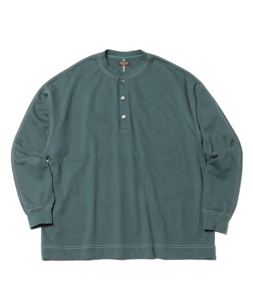 MR.OLIVE(ミスターオリーブ)の「ファインコットン スウェット / スプリットラグランスリーブ ヘンリーネック ロンT(Tシャツ/カットソー・メンズ・ブラック/アッシュグレー/ダークグリーン/オレンジ・SMALL/MEDIUM/LARGE)」の5枚目の写真