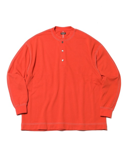 MR.OLIVE(ミスターオリーブ)の「ファインコットン スウェット / スプリットラグランスリーブ ヘンリーネック ロンT(Tシャツ/カットソー・メンズ・ブラック/アッシュグレー/ダークグリーン/オレンジ・SMALL/MEDIUM/LARGE)」の9枚目の写真