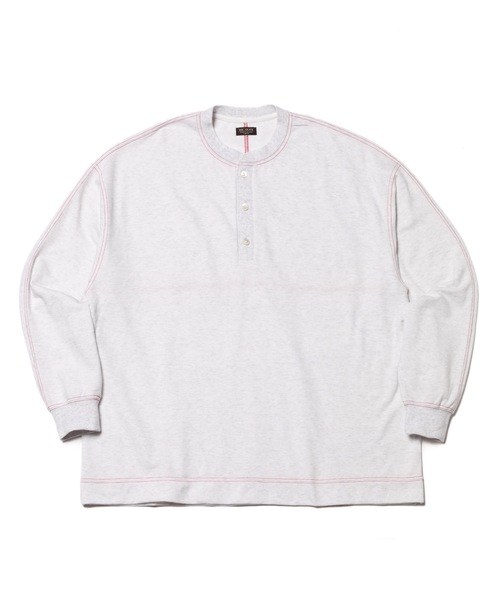 MR.OLIVE(ミスターオリーブ)の「ファインコットン スウェット / スプリットラグランスリーブ ヘンリーネック ロンT(Tシャツ/カットソー・メンズ・ブラック/アッシュグレー/ダークグリーン/オレンジ・SMALL/MEDIUM/LARGE)」の11枚目の写真
