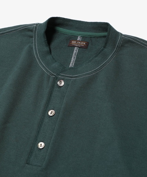MR.OLIVE(ミスターオリーブ)の「ファインコットン スウェット / スプリットラグランスリーブ ヘンリーネック ロンT(Tシャツ/カットソー・メンズ・ブラック/アッシュグレー/ダークグリーン/オレンジ・SMALL/MEDIUM/LARGE)」の6枚目の写真