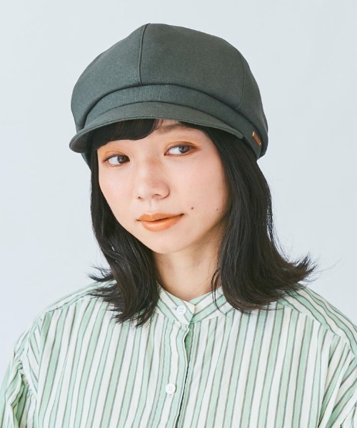 kaorinomori(カオリノモリ)の「カオリノモリ ポイカキャスケット(キャスケット・レディース・ブラック/ダークグリーン・M/57.5cm)」の2枚目の写真