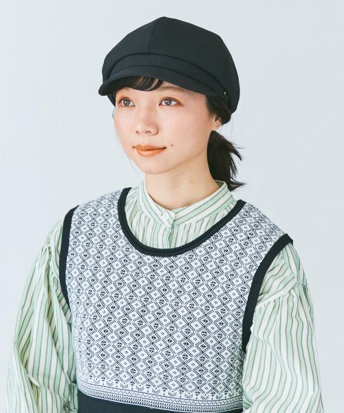 kaorinomori(カオリノモリ)の「カオリノモリ ポイカキャスケット(キャスケット・レディース・ブラック/ダークグリーン・M/57.5cm)」の15枚目の写真