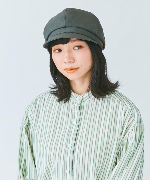 kaorinomori(カオリノモリ)の「カオリノモリ ポイカキャスケット(キャスケット・レディース・ブラック/ダークグリーン・M/57.5cm)」の4枚目の写真