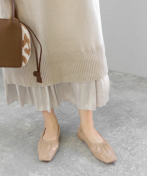 minia（ミニア）の「スクエアトゥステッチのギャザーパンプス　◆（パンプス・レディース・ブラック/ベージュ/アイボリー・LL/S/M/L）」の21枚目の写真