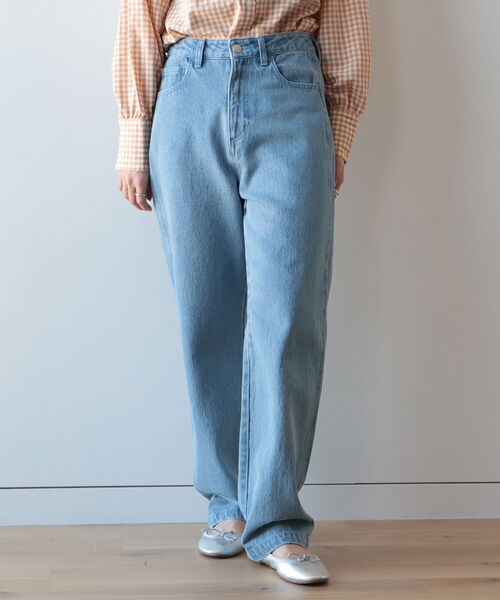 BeAMS DOT(ビームスドット)の「【WEB限定】BeAMS DOT / ハイウエスト ストレート カラーデニムパンツ(デニムパンツ・レディース・ライトブルー/イエロー系その他4・SMALL/MEDIUM)」の4枚目の写真
