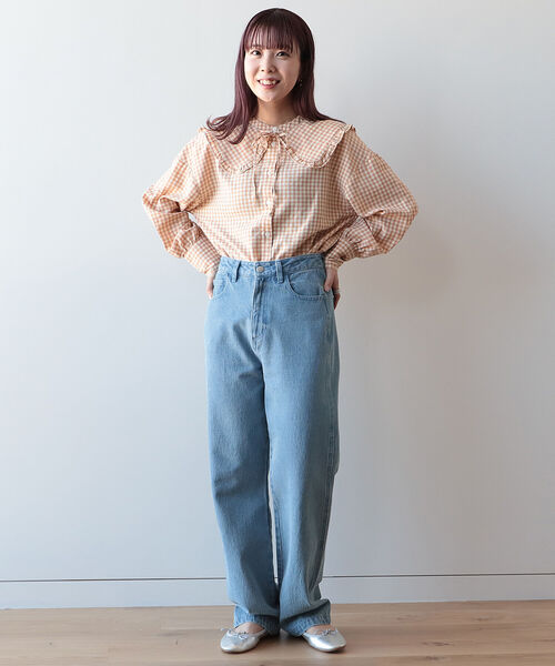 BeAMS DOT(ビームスドット)の「【WEB限定】BeAMS DOT / ハイウエスト ストレート カラーデニムパンツ(デニムパンツ・レディース・ライトブルー/イエロー系その他4・SMALL/MEDIUM)」の5枚目の写真