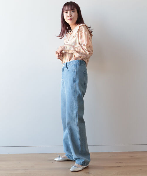 BeAMS DOT(ビームスドット)の「【WEB限定】BeAMS DOT / ハイウエスト ストレート カラーデニムパンツ(デニムパンツ・レディース・ライトブルー/イエロー系その他4・SMALL/MEDIUM)」の6枚目の写真