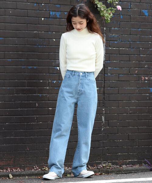 BeAMS DOT(ビームスドット)の「【WEB限定】BeAMS DOT / ハイウエスト ストレート カラーデニムパンツ(デニムパンツ・レディース・ライトブルー/イエロー系その他4・SMALL/MEDIUM)」の13枚目の写真