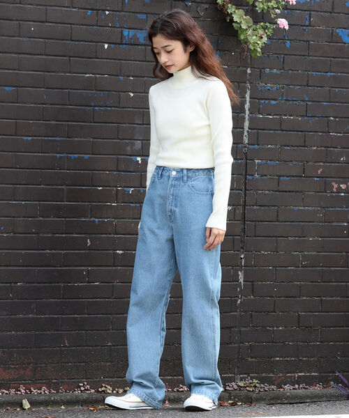 BeAMS DOT(ビームスドット)の「【WEB限定】BeAMS DOT / ハイウエスト ストレート カラーデニムパンツ(デニムパンツ・レディース・ライトブルー/イエロー系その他4・SMALL/MEDIUM)」の14枚目の写真