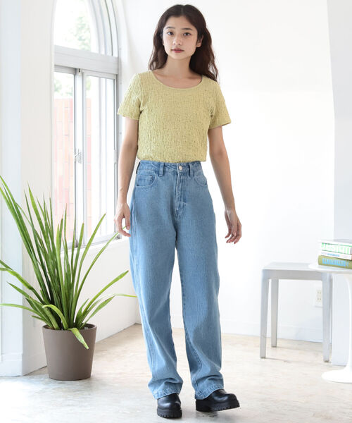 BeAMS DOT(ビームスドット)の「【WEB限定】BeAMS DOT / ハイウエスト ストレート カラーデニムパンツ(デニムパンツ・レディース・ライトブルー/イエロー系その他4・SMALL/MEDIUM)」の18枚目の写真