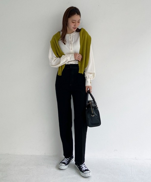 EPIMI E'PIMMY（エピミエピミー）の「ハイウエストテーパードデニム（デニムパンツ・レディース・ブラック/ネイビー/オフホワイト・SMALL/MEDIUM）」の10枚目の写真