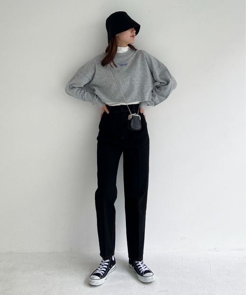 EPIMI E'PIMMY（エピミエピミー）の「ハイウエストテーパードデニム（デニムパンツ・レディース・ブラック/ネイビー/オフホワイト・SMALL/MEDIUM）」の15枚目の写真