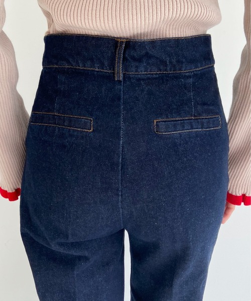 EPIMI E'PIMMY（エピミエピミー）の「ハイウエストテーパードデニム（デニムパンツ・レディース・ブラック/ネイビー/オフホワイト・SMALL/MEDIUM）」の16枚目の写真