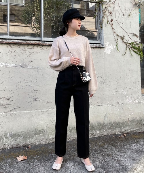 EPIMI E'PIMMY（エピミエピミー）の「ハイウエストテーパードデニム（デニムパンツ・レディース・ブラック/ネイビー/オフホワイト・SMALL/MEDIUM）」の21枚目の写真