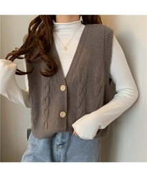 Vネックニットベスト