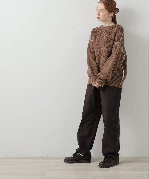 DOUBLE NAME（ダブルネーム）の「ハンドステッチ前後2WAYニットプルオーバー（ニット/セーター・レディース・ブラウン/キナリ/スミクロ/マスタード・FREE）」の11枚目の写真