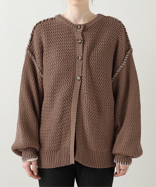 DOUBLE NAME（ダブルネーム）の「ハンドステッチ前後2WAYニットプルオーバー（ニット/セーター・レディース・ブラウン/キナリ/スミクロ/マスタード・FREE）」の12枚目の写真