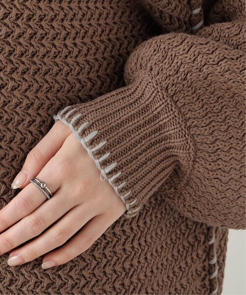 DOUBLE NAME（ダブルネーム）の「ハンドステッチ前後2WAYニットプルオーバー（ニット/セーター・レディース・ブラウン/キナリ/スミクロ/マスタード・FREE）」の19枚目の写真