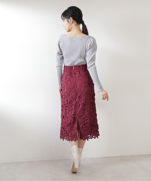 JILL by JILL STUART（ジルバイジルスチュアート）の「◇・リーフフラワーレーススカート（スカート・レディース・ホワイト/レッド/グレー・SMALL/MEDIUM）」の7枚目の写真