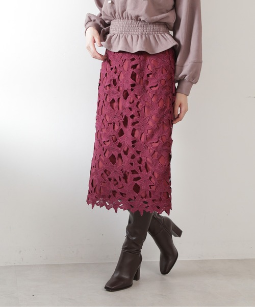 JILL by JILL STUART（ジルバイジルスチュアート）の「◇・リーフフラワーレーススカート（スカート・レディース・ホワイト/レッド/グレー・SMALL/MEDIUM）」の14枚目の写真