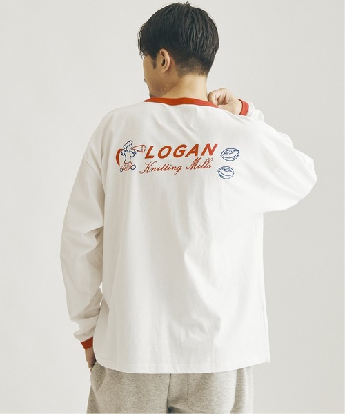 JOURNAL STANDARD（ジャーナルスタンダード）の「【LOGAN×JOURNAL STANDARD】別注 ロング リンガーTシャツ（Tシャツ/カットソー・メンズ・グレー/ホワイト/ボルドー/ホワイト系その他・MEDIUM/LARGE）」の3枚目の写真