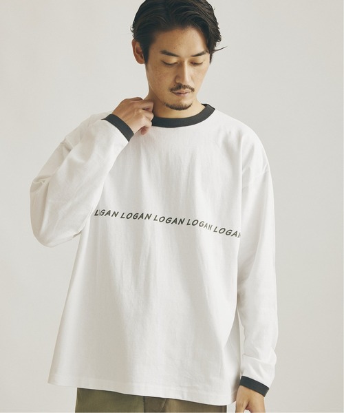 JOURNAL STANDARD（ジャーナルスタンダード）の「【LOGAN×JOURNAL STANDARD】別注 ロング リンガーTシャツ（Tシャツ/カットソー・メンズ・グレー/ホワイト/ボルドー/ホワイト系その他・MEDIUM/LARGE）」の2枚目の写真
