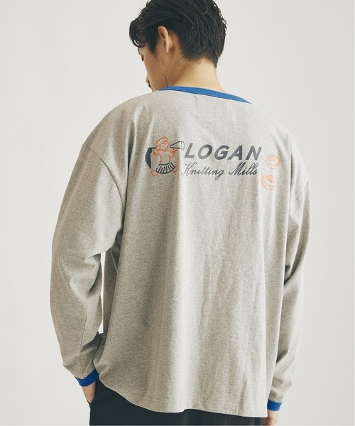 JOURNAL STANDARD（ジャーナルスタンダード）の「【LOGAN×JOURNAL STANDARD】別注 ロング リンガーTシャツ（Tシャツ/カットソー・メンズ・グレー/ホワイト/ボルドー/ホワイト系その他・MEDIUM/LARGE）」の7枚目の写真