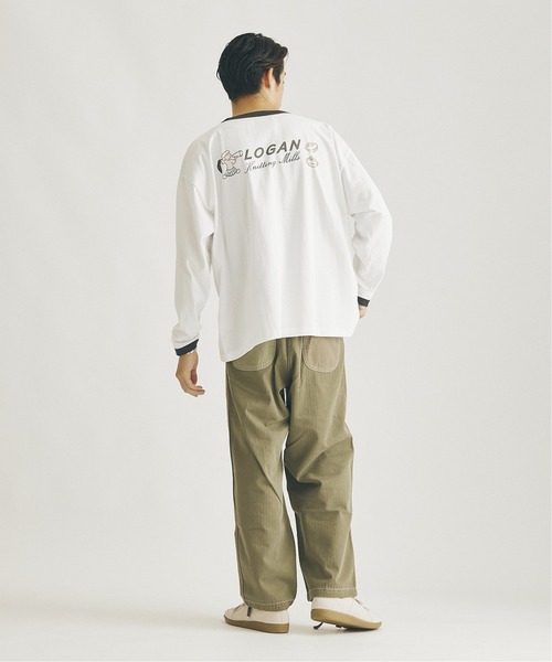 JOURNAL STANDARD（ジャーナルスタンダード）の「【LOGAN×JOURNAL STANDARD】別注 ロング リンガーTシャツ（Tシャツ/カットソー・メンズ・グレー/ホワイト/ボルドー/ホワイト系その他・MEDIUM/LARGE）」の12枚目の写真