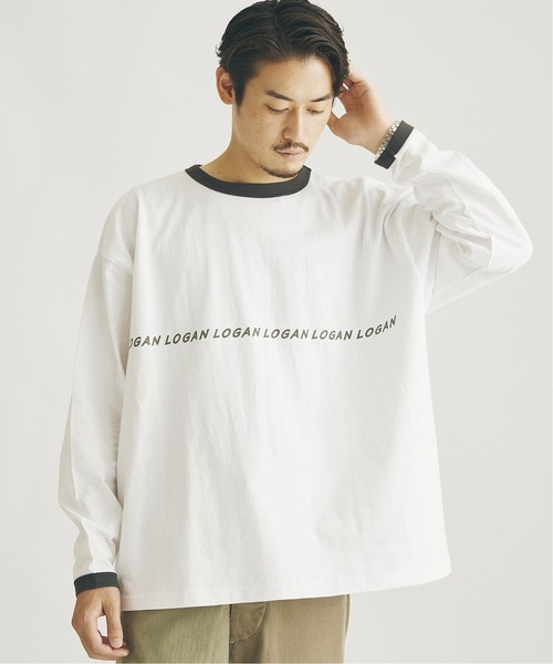 JOURNAL STANDARD（ジャーナルスタンダード）の「【LOGAN×JOURNAL STANDARD】別注 ロング リンガーTシャツ（Tシャツ/カットソー・メンズ・グレー/ホワイト/ボルドー/ホワイト系その他・MEDIUM/LARGE）」の13枚目の写真