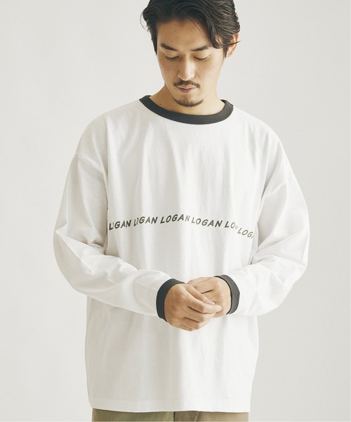 JOURNAL STANDARD（ジャーナルスタンダード）の「【LOGAN×JOURNAL STANDARD】別注 ロング リンガーTシャツ（Tシャツ/カットソー・メンズ・グレー/ホワイト/ボルドー/ホワイト系その他・MEDIUM/LARGE）」の14枚目の写真