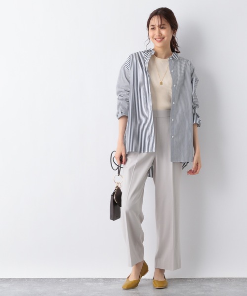 GLOBAL WORK(グローバルワーク)の「メルティークルーネックリブプルオーバー/952703(ニット/セーター・レディース・ブラック/グリーン/アイボリー/杢グレー/グレイッシュベージュ・MEDIUM/LARGE)」の13枚目の写真