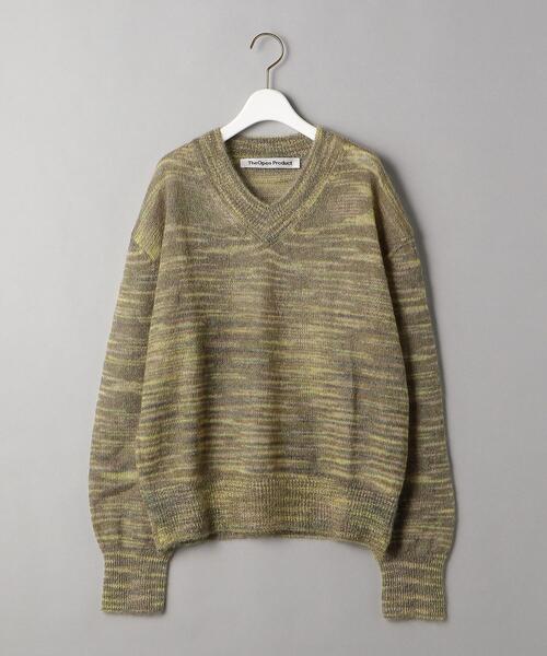 TheOpen Product(ザオープンプロダクト)の「<TheOpen Product>Vネック ニットプルオーバー(ニット/セーター・レディース・ダークグリーン/オレンジ・1)」の15枚目の写真