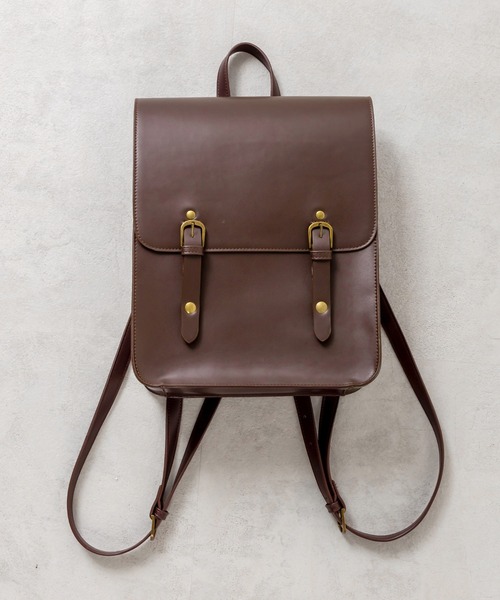 OLIVE des OLIVE（オリーブデオリーブ）の「ベルト付きランドセルバッグ（バックパック/リュック・レディース・ブラック/ダークブラウン・FREE）」の13枚目の写真