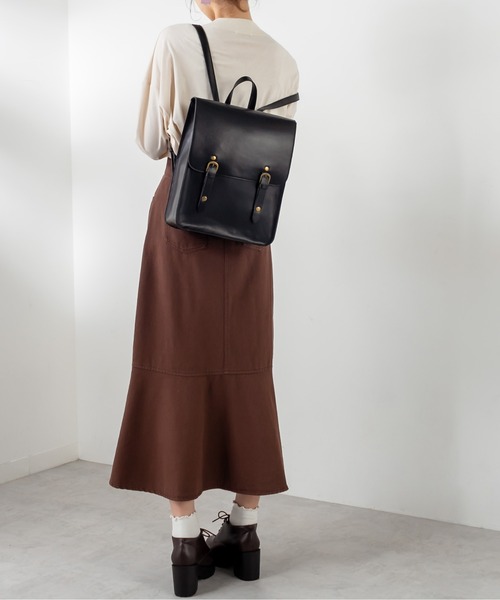 OLIVE des OLIVE（オリーブデオリーブ）の「ベルト付きランドセルバッグ（バックパック/リュック・レディース・ブラック/ダークブラウン・FREE）」の14枚目の写真