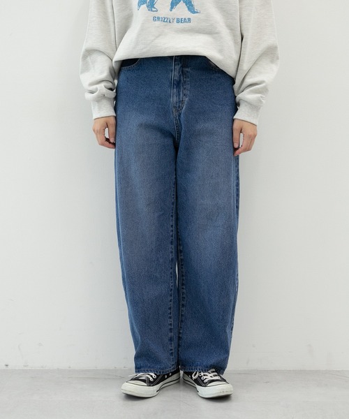SERGE de bleu コットンプリーツハイウエストコクーンデニム