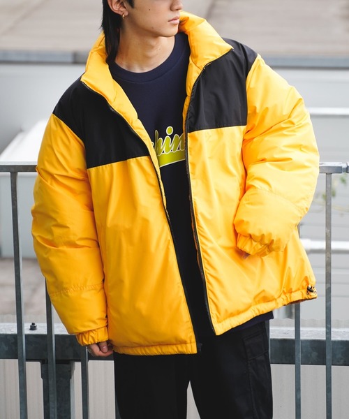 WEGO（ウィゴー）の「WEGO/リバーシブルパデッドジャケット（ダウンジャケット/コート・メンズ・イエロー/ホワイト/ブラック・MEDIUM/LARGE）」の14枚目の写真