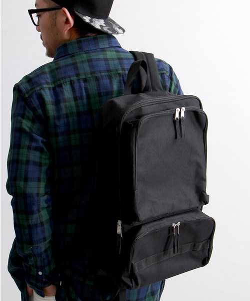 WEGO（ウィゴー）の「WEGO/ボックスバックパック（バックパック/リュック・メンズ・ブラック/ネイビー/その他1・FREE）」の2枚目の写真