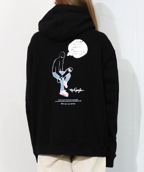 Mark イラストプリント入り パーカー セール 裏起毛 イラストプリント入り Mark Bigプルパーカー Gonzales マークゴンザレス Skater パーカー Mark Gonzales マーク ゴンザレス のファッション