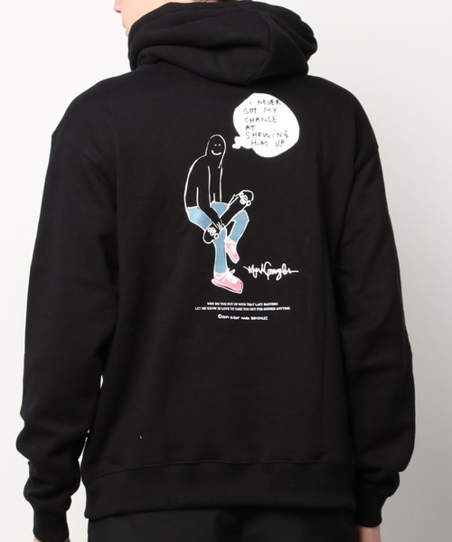 Mark Gonzales(マーク・ゴンザレス)の「MARK GONZALES/マークゴンザレス 裏起毛 イラストプリント入り BIGプルパーカー ”SKATER"(パーカー・メンズ・グリーン/パープル/ブラック/グレイッシュベージュ・MEDIUM/X-LARGE/LARGE)」の11枚目の写真