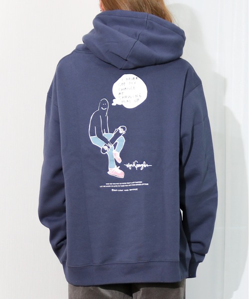 Mark イラストプリント入り パーカー セール 裏起毛 イラストプリント入り Mark Bigプルパーカー Gonzales マークゴンザレス Skater パーカー Mark Gonzales マーク ゴンザレス のファッション