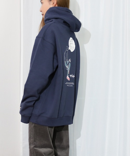 Mark Gonzales(マーク・ゴンザレス)の「MARK GONZALES/マークゴンザレス 裏起毛 イラストプリント入り BIGプルパーカー ”SKATER"(パーカー・メンズ・グリーン/パープル/ブラック/グレイッシュベージュ・MEDIUM/X-LARGE/LARGE)」の13枚目の写真