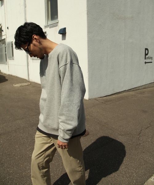 ZIP FIVE(ジップファイブ)の「【ZIP FIVE】【肉厚】【12oz】ビッグシルエットカラースウェット/ヘビーウェイト 無地 クルースウェット/トレーナー(スウェット・メンズ・ホワイト/グレイッシュベージュ/カーキ/オートミール/杢グレー/チャコール/ブラック/キャメル/ネイビー/ブルーグレー・LARGE/MEDIUM/X-LARGE)」の20枚目の写真