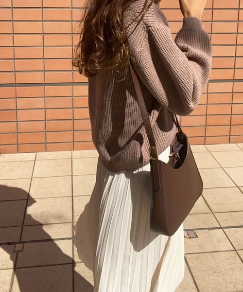 LAUIR（ラウアー）の「畦編みラウンドネックカーディガン（カーディガン/ボレロ・レディース・ブラック/ベージュ/モカ/ダークネイビー/ピンクベージュ・FREE）」の14枚目の写真