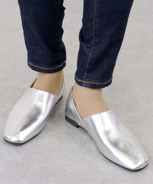 LibertyDoll（リバティードール）の「LIBERTYDOLL / スクエアトゥストレッチバブーシュ(3035)（スリッポン・レディース・ブラック/アイボリー/ダークブラウン/シルバー・L/M/LL/S/SS/3L）」の11枚目の写真