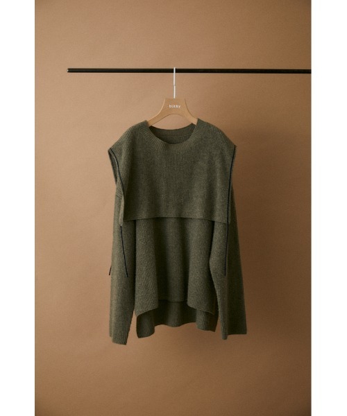 BLACK BY MOUSSY（ブラックバイマウジー）の「3way sailor knit tops（3ウェイセイラ―ニットトップス）（ニット/セーター・レディース・ブラウン/グレー/カーキ/オフホワイト・FREE）」の17枚目の写真