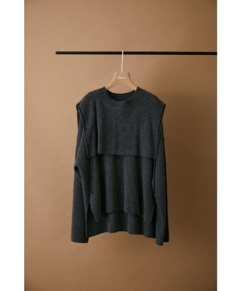 BLACK BY MOUSSY（ブラックバイマウジー）の「3way sailor knit tops（3ウェイセイラ―ニットトップス）（ニット/セーター・レディース・ブラウン/グレー/カーキ/オフホワイト・FREE）」の20枚目の写真